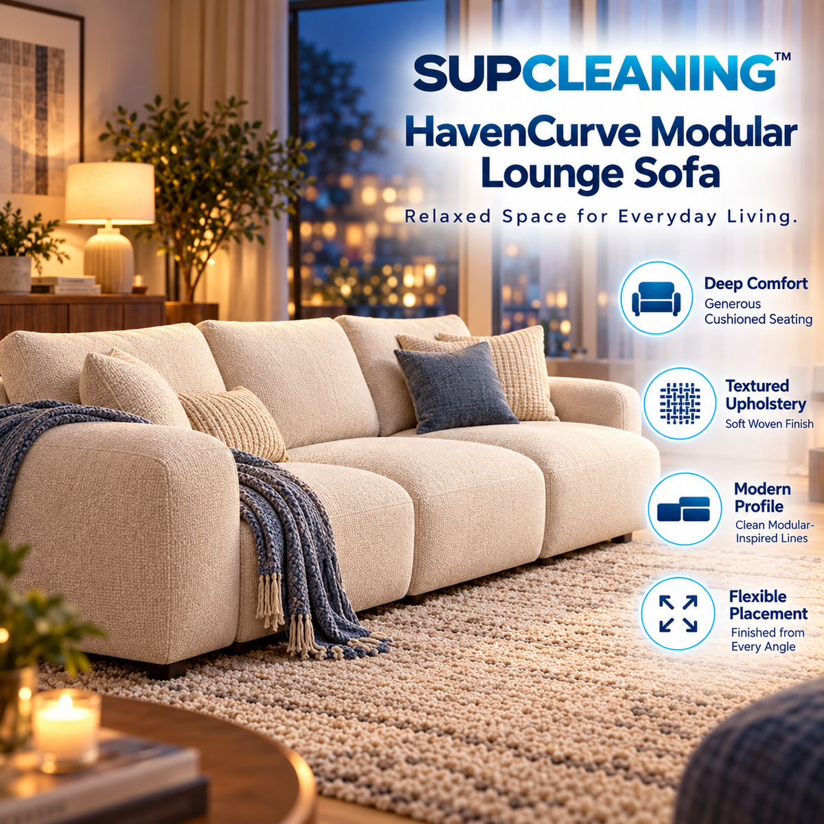 SUPCLEANING™ HavenCurve Modular Lounge Sofa