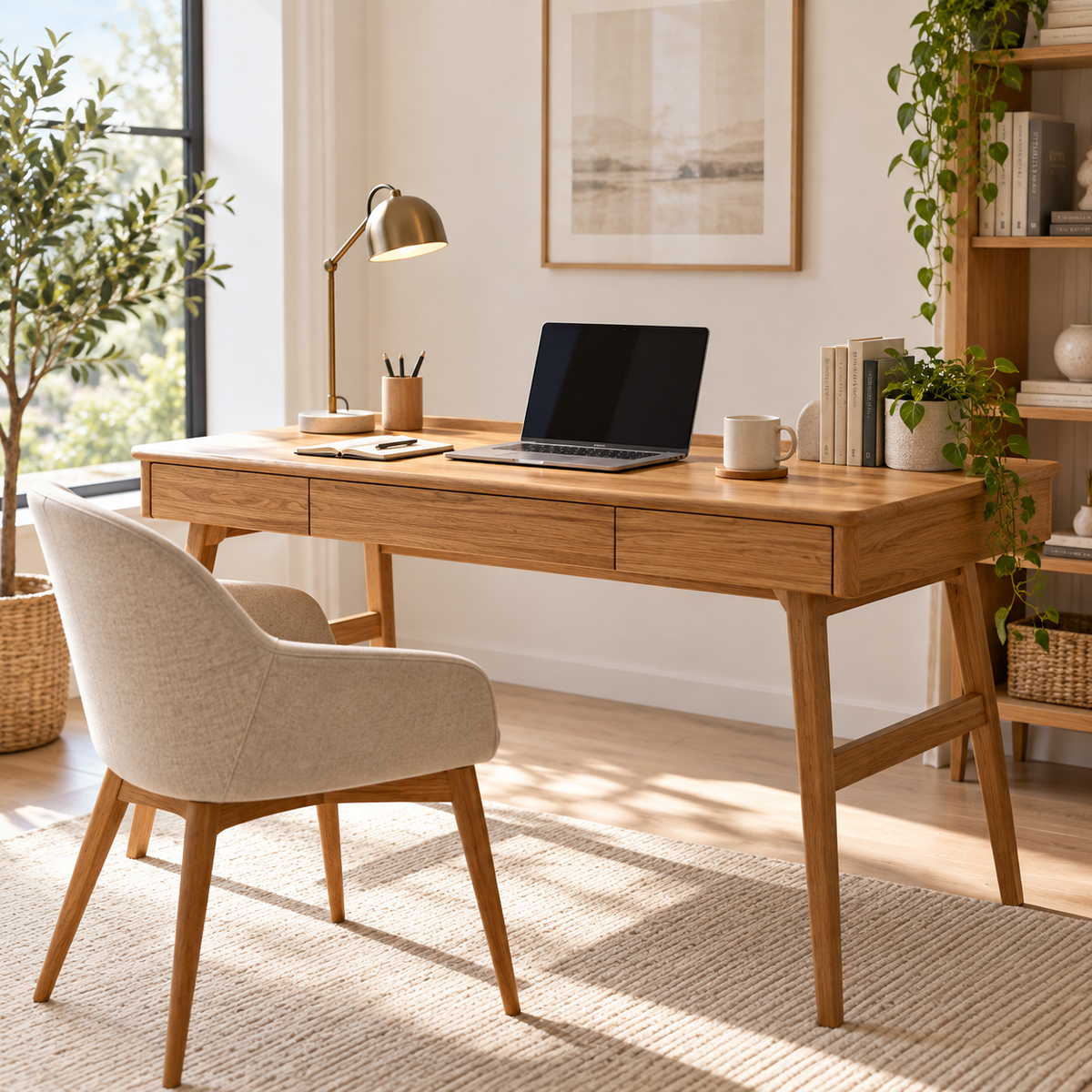 SUPCLEANING™ AxisOak Writing Desk