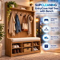 SUPCLEANING™ EntryCove Hall Tree with Bench