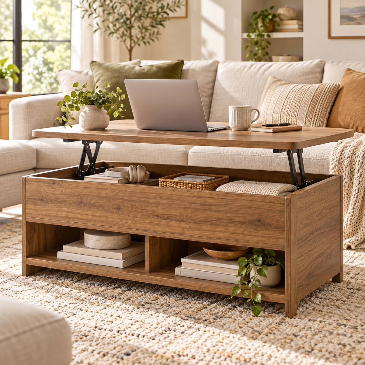 SUPCLEANING™ Oakmere Lift-Top Coffee Table
