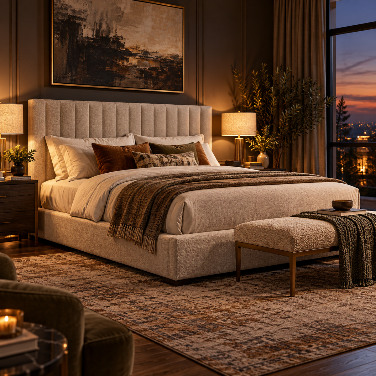 SUPCLEANING™ WillowRest Upholstered Platform Bed