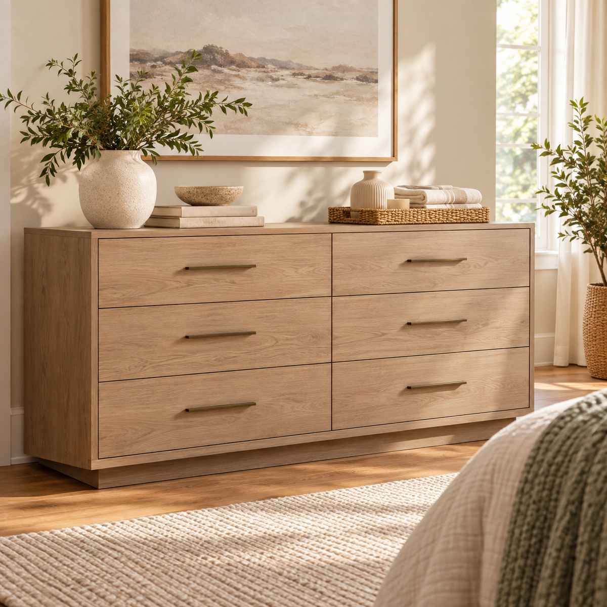 SUPCLEANING™ Driftwood Six-Drawer Dresser