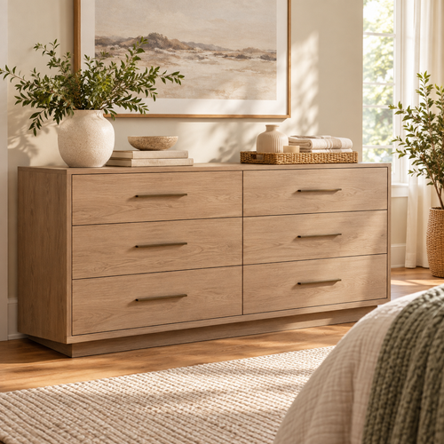 SUPCLEANING™ Driftwood Six-Drawer Dresser