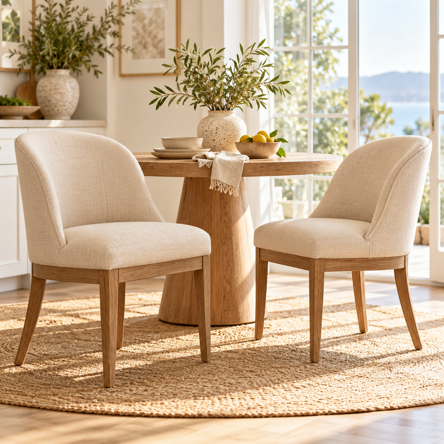 SUPCLEANING™ LinenArc Dining Chairs — Set of Two alternate view