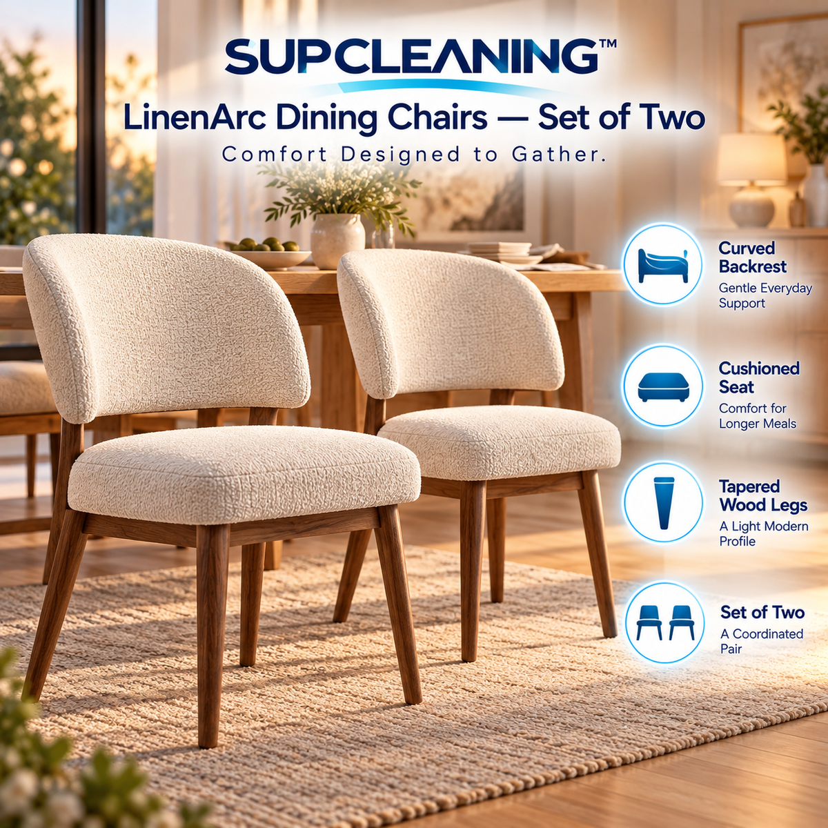 SUPCLEANING™ CalmNest Upholstered Storage Bench